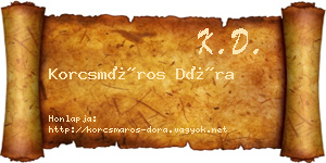 Korcsmáros Dóra névjegykártya